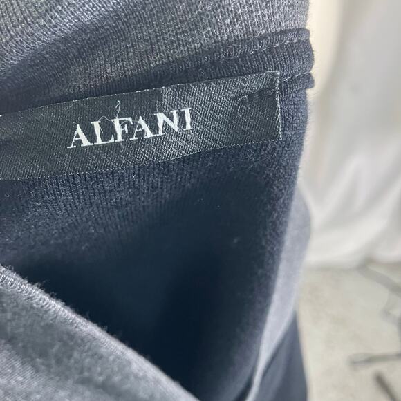 Alfani Black Zip Bomber Jacket Sweatshirt Small Cotton Knit Grey Pockets New - Picture 9 of 16